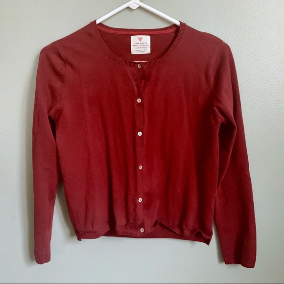 Zara Girls Maroon Cadigan - Picture 2 of 4